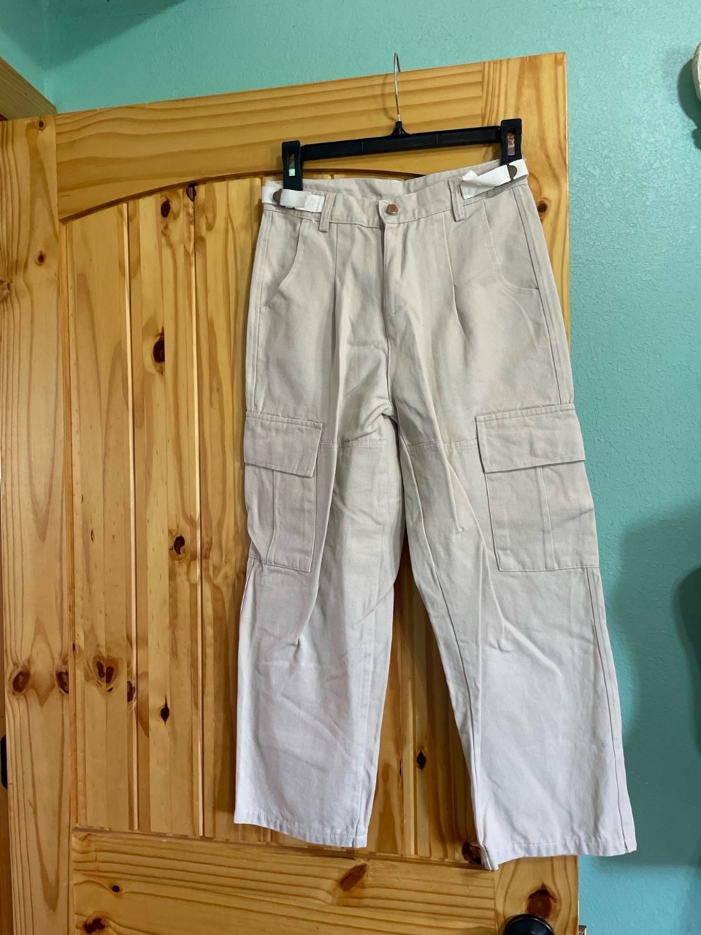 Kids Beige Cargo Pants - Classic Utility Style